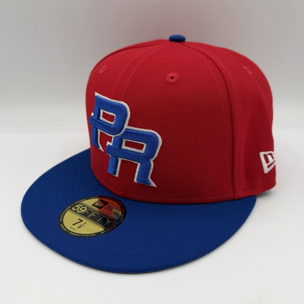 New Era 59Fifty Puerto Rico Baseball Hat Cap 7 1/8 Red World Baseball Classic